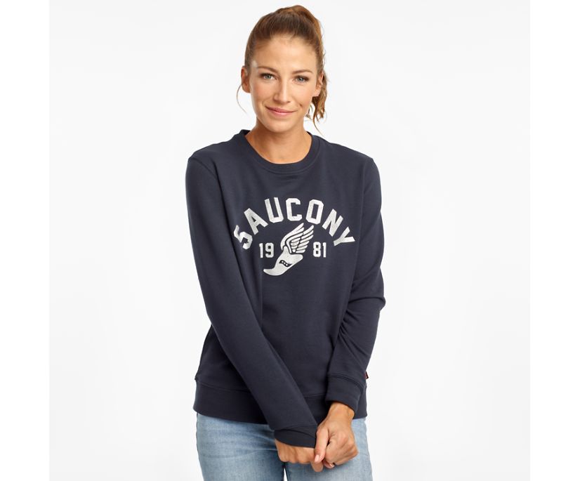 Saucony Rested Crewneck Women's Shirts Navy | Canada 285NWYB